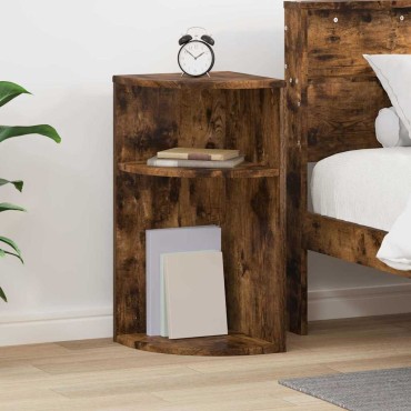 vidaXL End Table Καπνιστό Δρύς 29,6x29,6x60cm Επεξεργασμένο Ξύλο