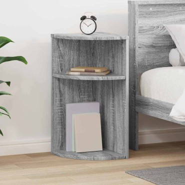vidaXL End Table 29,5x29,5x60cm Επεξεργασμένο Ξύλο Γκρίζο Σονομα