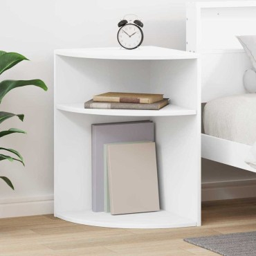 vidaXL End Table Λευκό 39,7x39,7x60cm Επεξεργασμένο Ξύλο