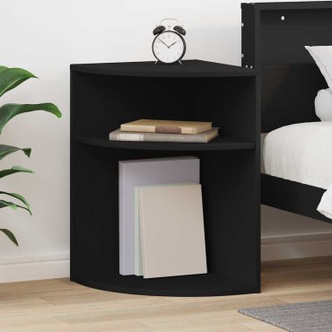 vidaXL End Table Μαύρο 39,7x39,7x60cm Επεξεργασμένο Ξύλο