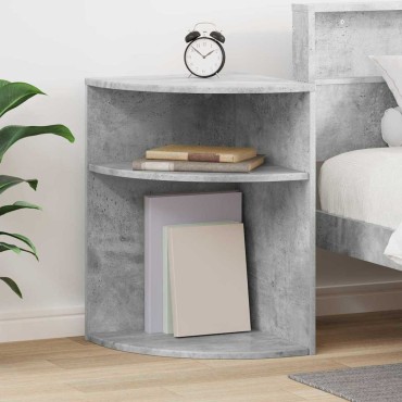 vidaXL End Table 39,5x39,5x60cm Επεξεργασμένο Ξύλο Σκυρόδεμα Γκρι