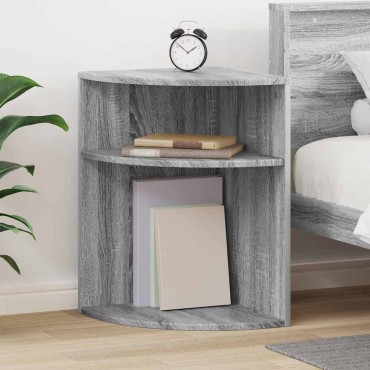 vidaXL End Table 39,5x39,5x60cm Επεξεργασμένο Ξύλο Γκρίζο Σονομα