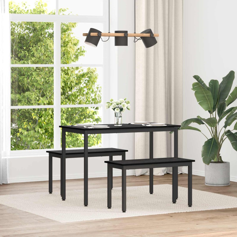 vidaXL παγκάκι Μαύρη Οξυά 80x35x45cm Επεξεργασμένο Ξύλο