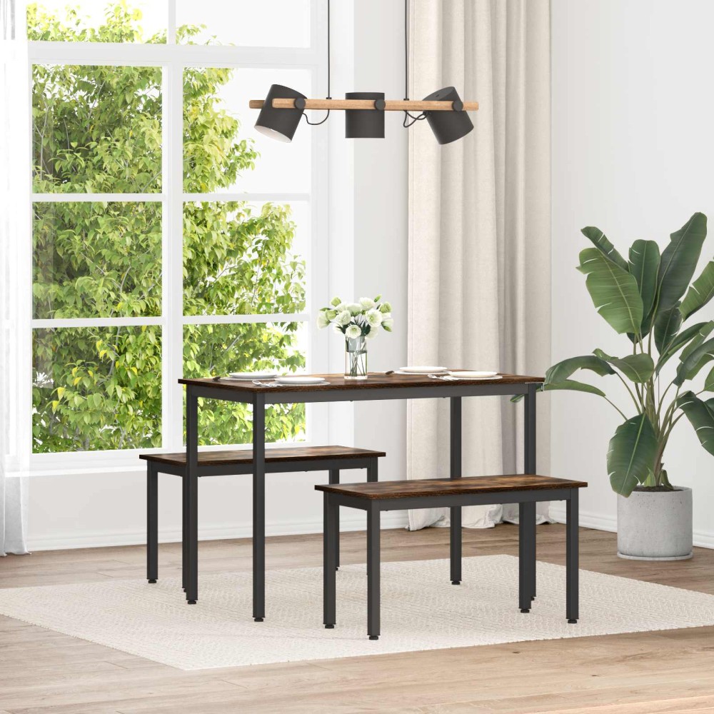 vidaXL παγκάκι Καπνιστό Δρύς 80x35x45cm Επεξεργασμένο Ξύλο