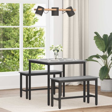 vidaXL Τραπεζαρίες 80x80x75cm ΜΕΤΑΛΛΟ τετράγωνο