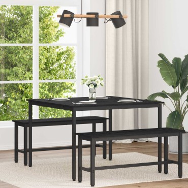 vidaXL Τραπεζαρίες 110x110x75cm ΜΕΤΑΛΛΟ Ορθογώνιος