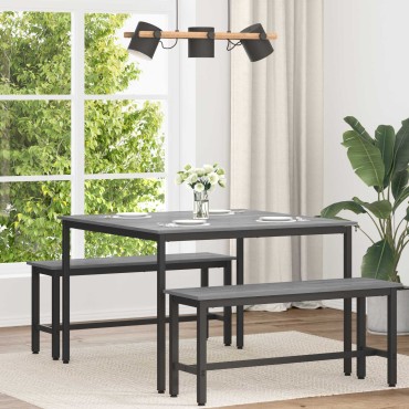vidaXL Τραπεζαρίες 110x110x75cm ΜΕΤΑΛΛΟ Ορθογώνιος