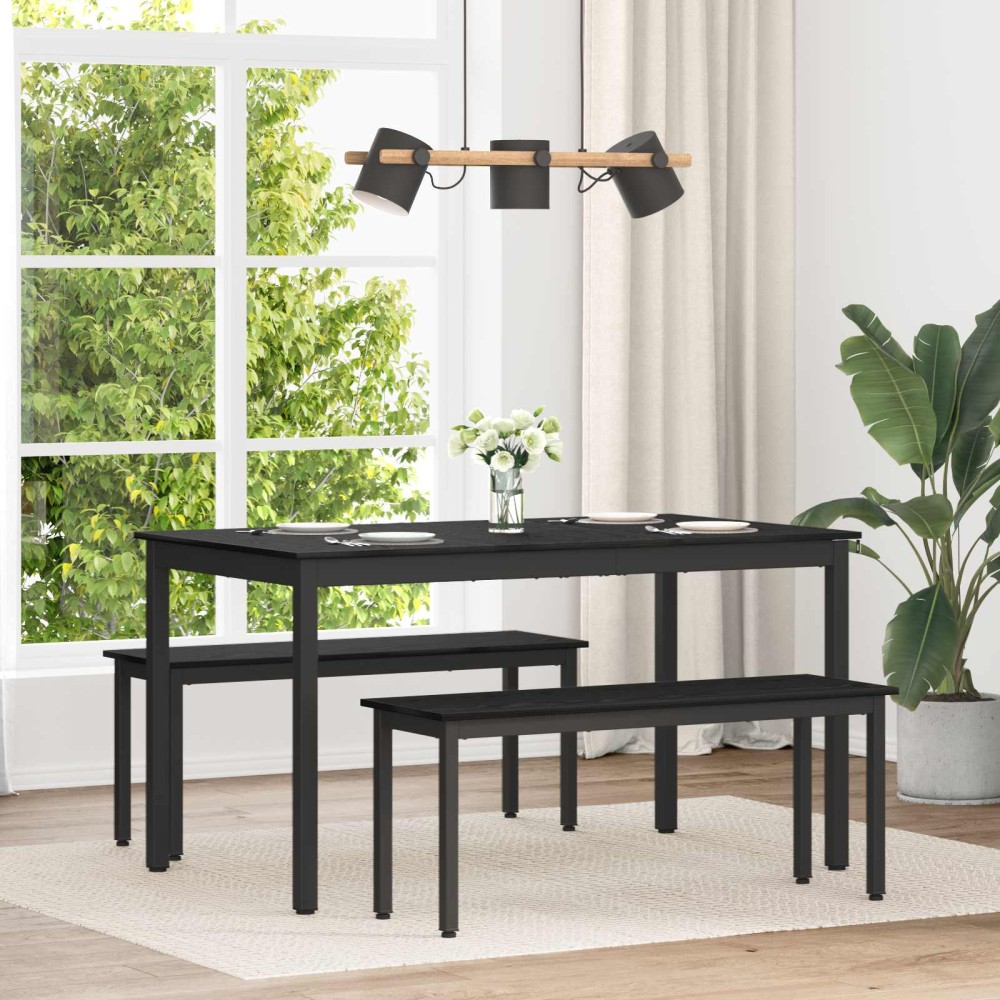 vidaXL Τραπεζαρίες 140x80x75cm ΜΕΤΑΛΛΟ Ορθογώνιος