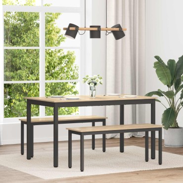 vidaXL Τραπεζαρίες 140x80x75cm ΜΕΤΑΛΛΟ Ορθογώνιος