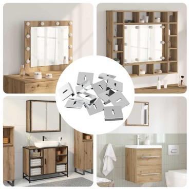 vidaXL Βραχίονας Στήριξης Καθρέφτη 340 Νίκελ 35 x 30 x 8,3 mm Ατσάλι