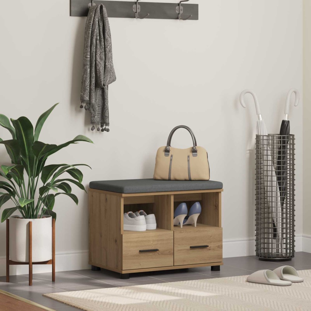 vidaXL Παγκάκι Χαλωρίου Τεχνίτικη Δρυς 60x38x46 εκ 1 τεμ.