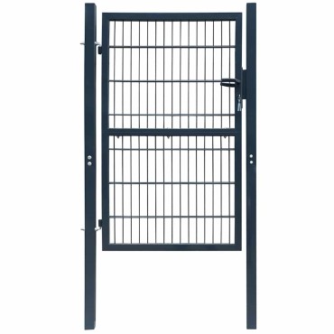 vidaXL Πόρτα Περίφραξης 2D (Μονή) Ανθρακί Γκρι 100x160 εκ.