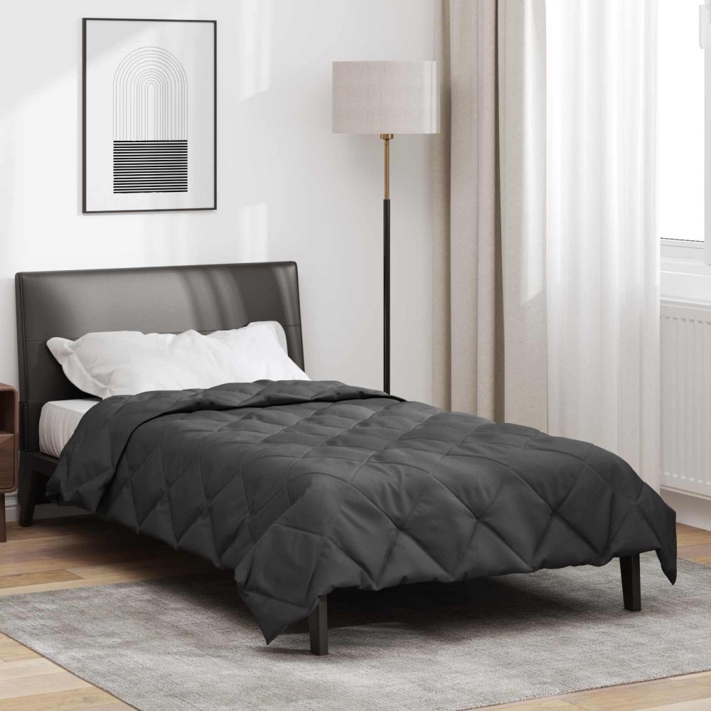 vidaXL Κουβέρτα ολόκληρου του χρόνου Ανθρακί 135 x 200 cm Μικροΐνες