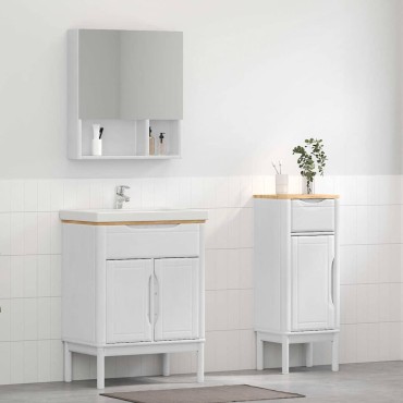 vidaXL Σετ Επίπλων Μπάνιου FLORO 2 τεμ. Λευκό 60x40x80 εκ