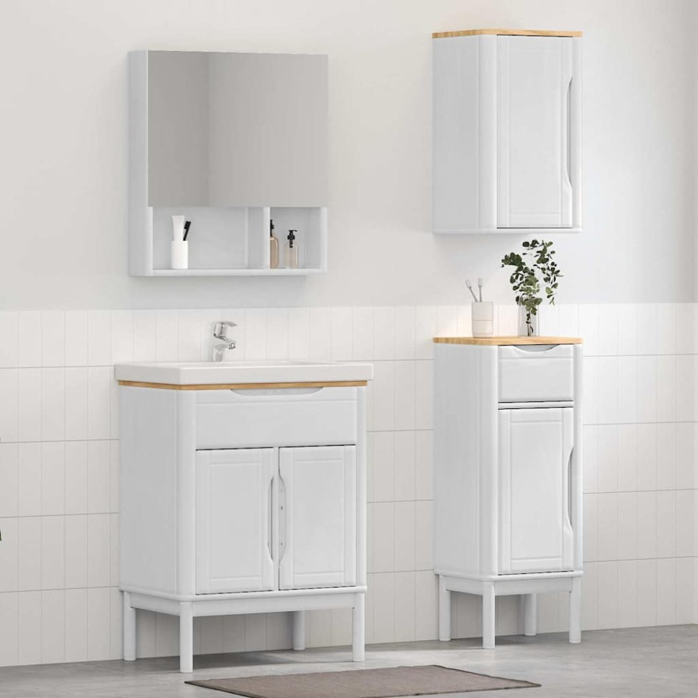 vidaXL Σετ Επίπλων Μπάνιου FLORO 3 τεμ. Λευκό 60x40x80 εκ