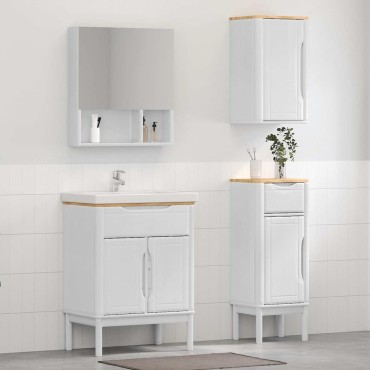 vidaXL Σετ Επίπλων Μπάνιου FLORO 3 τεμ. Λευκό 60x40x80 εκ