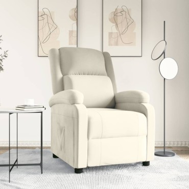 vidaXL Πολυθρόνα Ανακλινόμενη Κρεμ Βελούδινη 70x93x98cm 1 τεμ.
