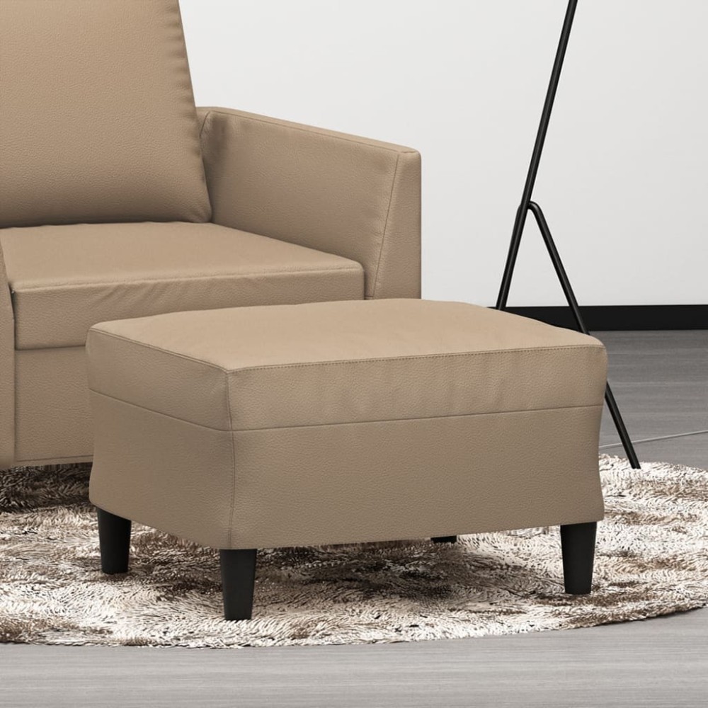 vidaXL Υποπόδιο Καπουτσίνο 60x50x41cm από Συνθετικό Δέρμα 1 τεμ.