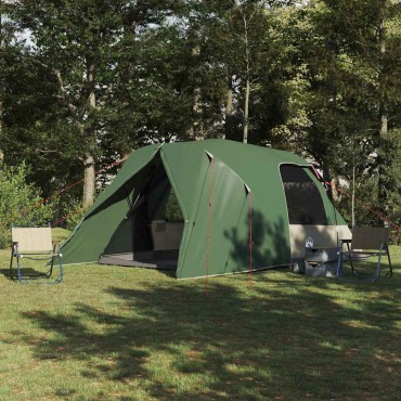 vidaXL Κατασκήνωση 6 Ατόμων με στέγη Πράσινο 500 x 314 x 206 εκ