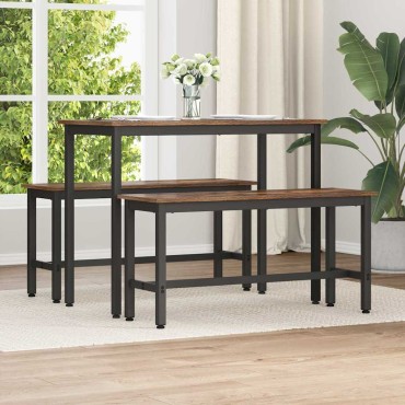 vidaXL Καθιστικό Σαλονιού Καπνιστό Δρύς 100x32,5x48,5cm