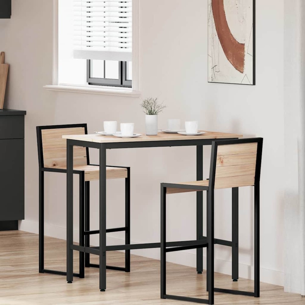 vidaXL τραπέζι Φυσικό 100x50x91cm Μηχανισμένο ξύλο και ατσάλι
