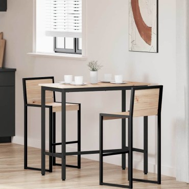 vidaXL τραπέζι Φυσικό 100x50x91cm Μηχανισμένο ξύλο και ατσάλι