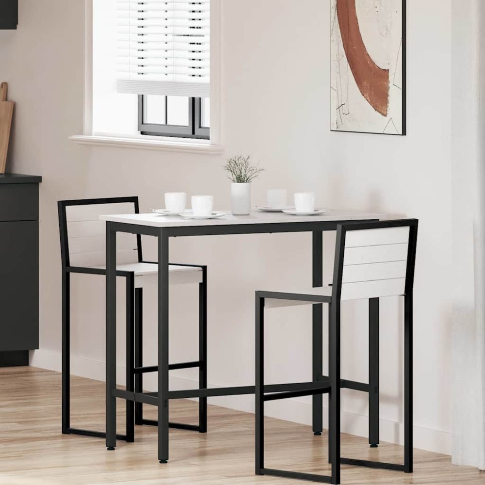 vidaXL τραπέζι Λευκό 100x50x91cm Μηχανισμένο ξύλο και ατσάλι