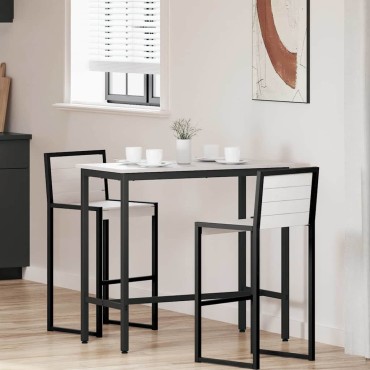 vidaXL τραπέζι Λευκό 100x50x91cm Μηχανισμένο ξύλο και ατσάλι