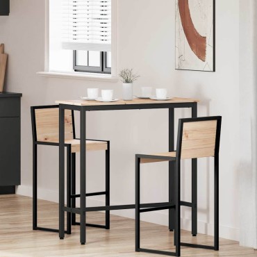 vidaXL τραπέζι Φυσικό 100x40x101cm Μηχανισμένο ξύλο και ατσάλι