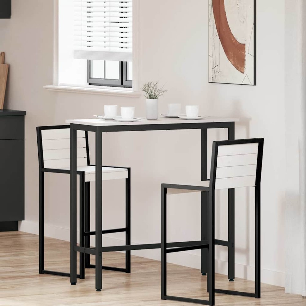 vidaXL τραπέζι Λευκό 100x40x101cm Μηχανισμένο ξύλο και ατσάλι