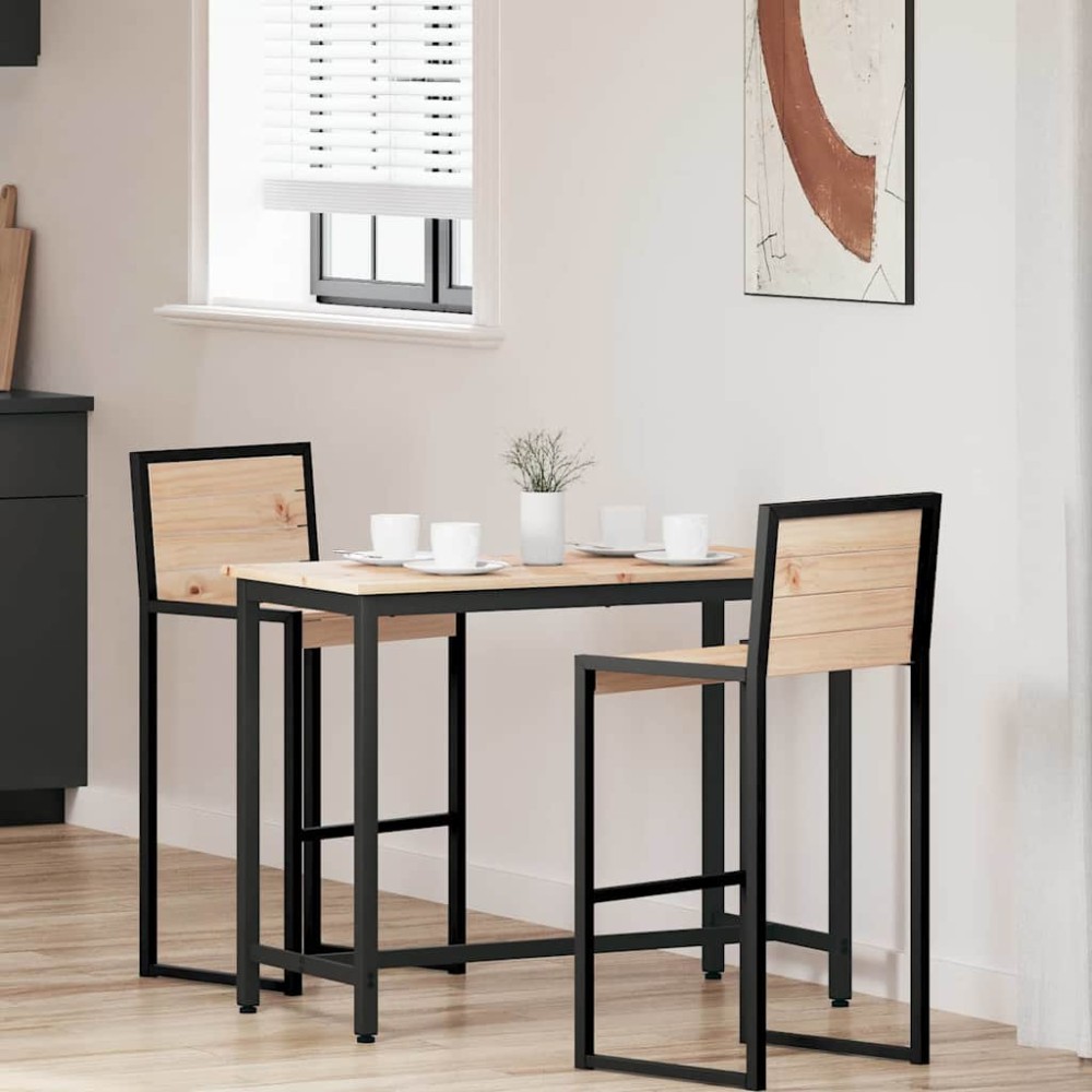 vidaXL τραπέζι Φυσικό 100x50x77cm Μηχανισμένο ξύλο και ατσάλι