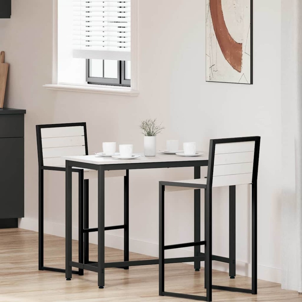vidaXL τραπέζι Λευκό 100x50x77cm Μηχανισμένο ξύλο και ατσάλι