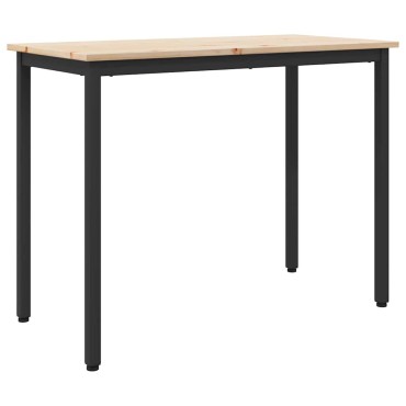 vidaXL τραπέζι Φυσικό 100x50x77cm Μηχανισμένο ξύλο και ατσάλι
