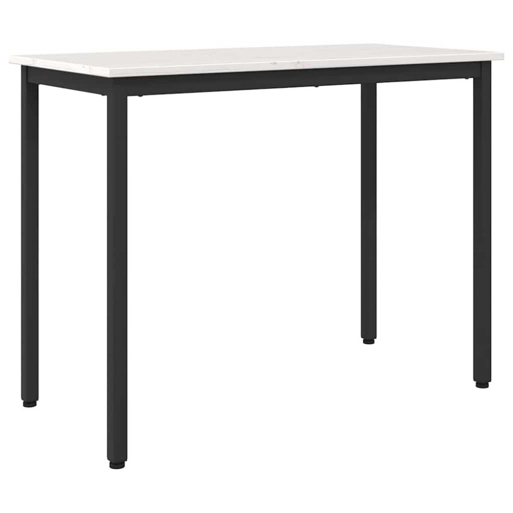 vidaXL τραπέζι Λευκό 100x50x77cm Μηχανισμένο ξύλο και ατσάλι
