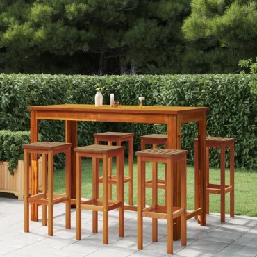 vidaXL Σκαμπό Μπαρ 6 τεμ. από Μασίφ Ξύλο Ακακίας 30,5x30,5x74cm