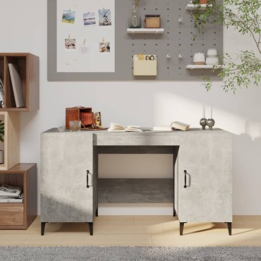vidaXL Γραφείο Γκρι Σκυροδέματος 140x50x75cm Επεξεργασμένο Ξύλο 1 τεμ.