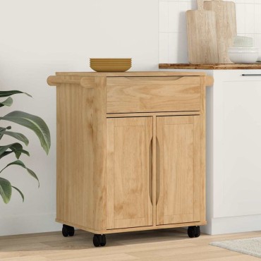 vidaXL Καρότσι Κουζίνας FLORO Κερωτό καφέ 72,5x45x80 εκ 1 τεμ.