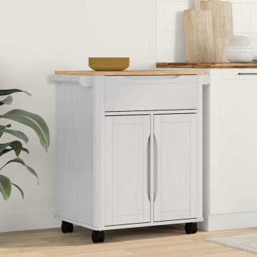 vidaXL Καρότσι Κουζίνας FLORO Λευκό 72,5x45x80 εκ 1 τεμ.