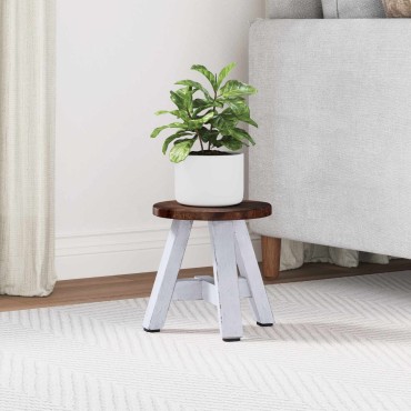 vidaXL Σκαμνί Φυσικό 22x22x24cm Ξύλο Μαόνι