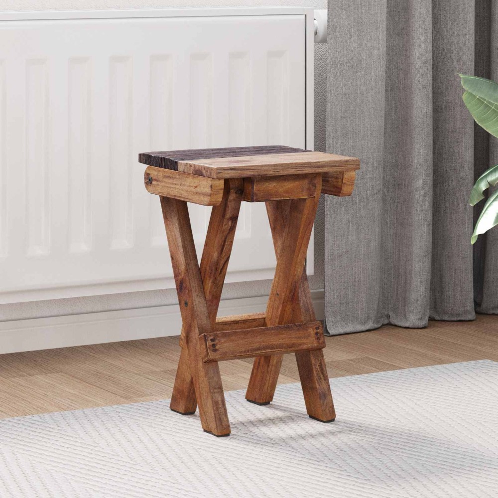 vidaXL Σκαμνί Φυσικό 30x30x48cm Μασίφ ανακυκλωμένο ξύλο