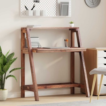 vidaXL Γραφείο Καφέ 90x50x103cm Στερεό Ανακτηθέν Ξύλο 1 τεμ.