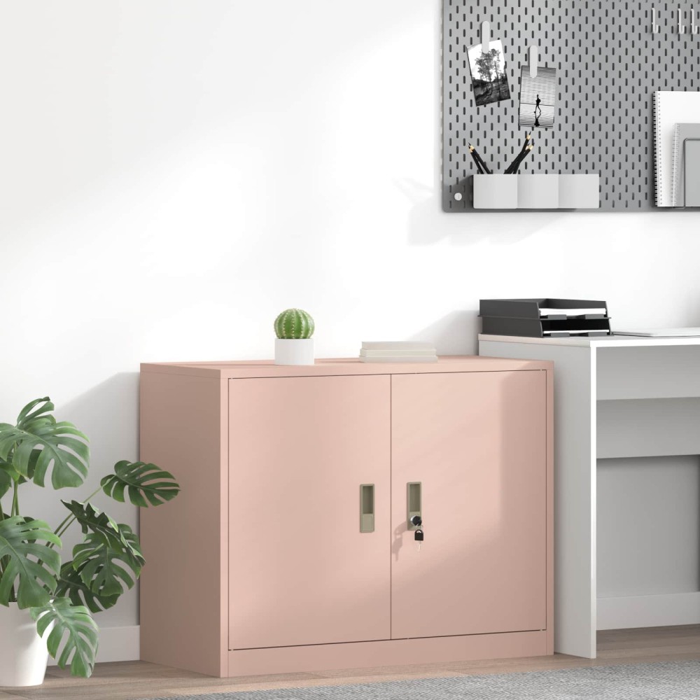vidaXL Ντουλάπι αποθήκευσης Ροζ 90x40x70cm Ατσάλι 1 τεμ.