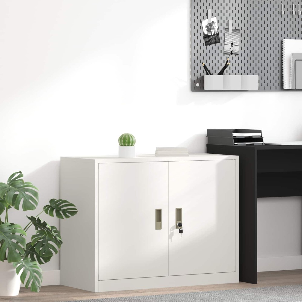 vidaXL Ντουλάπι αποθήκευσης Λευκός 90x40x70cm Ατσάλι 1 τεμ.