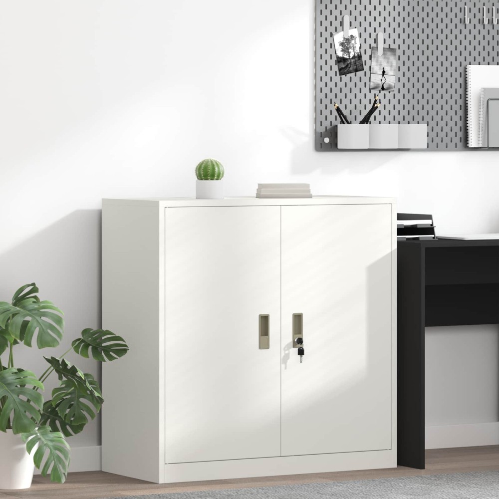 vidaXL Ντουλάπι αποθήκευσης Λευκός 90x40x90cm Ατσάλι 1 τεμ.