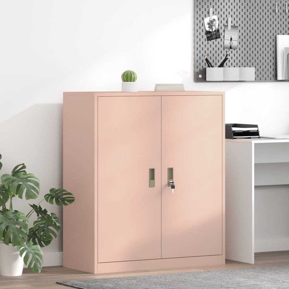 vidaXL Ντουλάπι αποθήκευσης Ροζ 90x40x105cm Ατσάλι 1 τεμ.