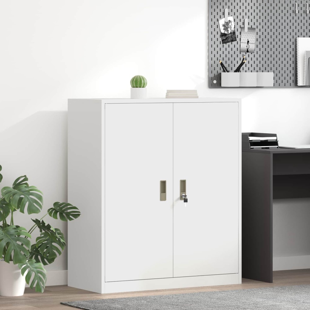 vidaXL Ντουλάπι αποθήκευσης Λευκός 90x40x105cm Ατσάλι 1 τεμ.