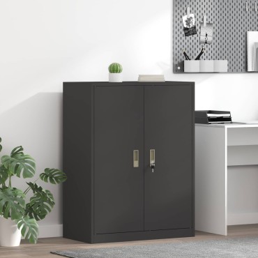vidaXL Ντουλάπι αποθήκευσης Μαύρο 80x40x105cm Ατσάλι 1 τεμ.