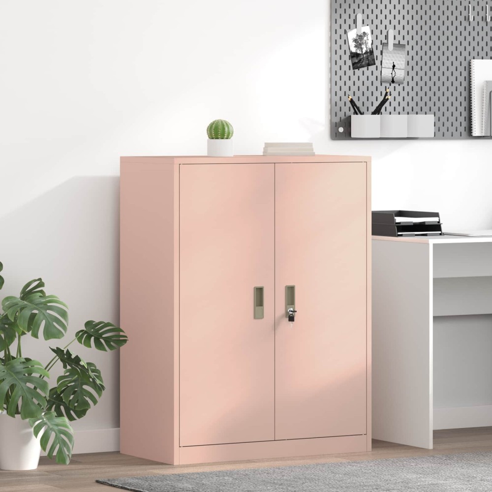 vidaXL Ντουλάπι αποθήκευσης Ροζ 80x40x105cm Ατσάλι 1 τεμ.