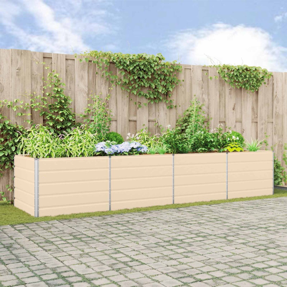vidaXL Γλάστρα Ελεφαντόδοντο 385 x 100 x 75 εκ Γαλβανισμένος Χάλυβας