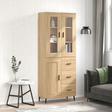 vidaXL Ντουλάπι Sonoma δρυς 69,5x34x180cm από Επεξεργασμένο Ξύλο 1 τεμ.